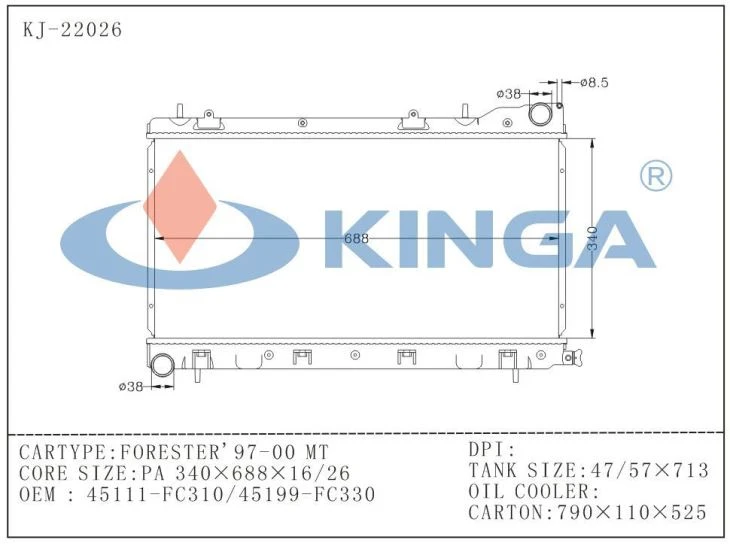 After Market Auto Radiator For Subaru Forester